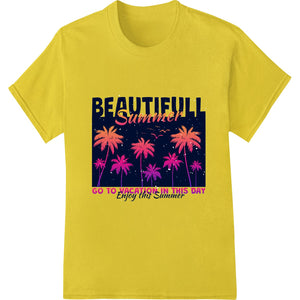 Colorful tropical floral and flamingo design suitable for direct to film (DTF) heat transfer printing on t-shirts and...