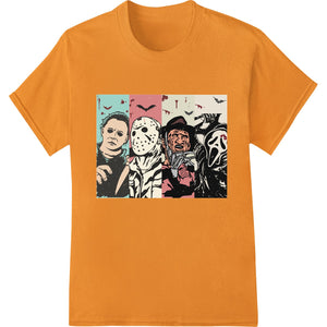 Bone-chilling horror villain faces DTF print design for creating custom apparel and t-shirts with a spooky, scary Halloween...