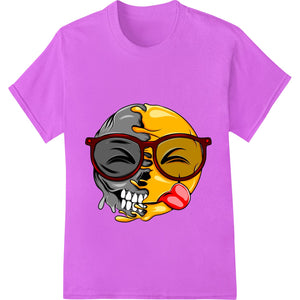 Colorful cartoon skull character design suitable for DTF heat transfer printing on t-shirts, hoodies, and other apparel.