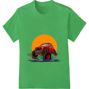 Fierce Red Jeep Off - Road Adventure Heat Transfer Design - SUPERDTF - DTF Prints - DTF Transfers - Custom DTF Prints