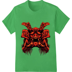 Fierce Samurai Demon Mask Heat Transfer | Super DTF - SUPERDTF - DTF Prints - DTF Transfers - Custom DTF Prints