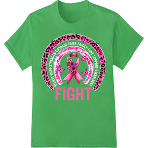 Fight Breast Cancer Pink Ribbon Warrior Cheetah Print - SUPERDTF - DTF Prints - DTF Transfers - Custom DTF Prints