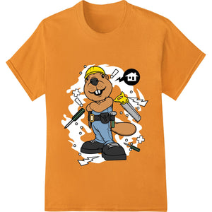 Handy Beaver: Cute Cartoon Handyman Ready to Work - SUPERDTF - DTF Prints - DTF Transfers - Custom DTF Prints